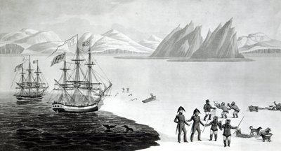 Erste Kommunikation mit den Eingeborenen der Prince Regents Bay, 1818 von English School